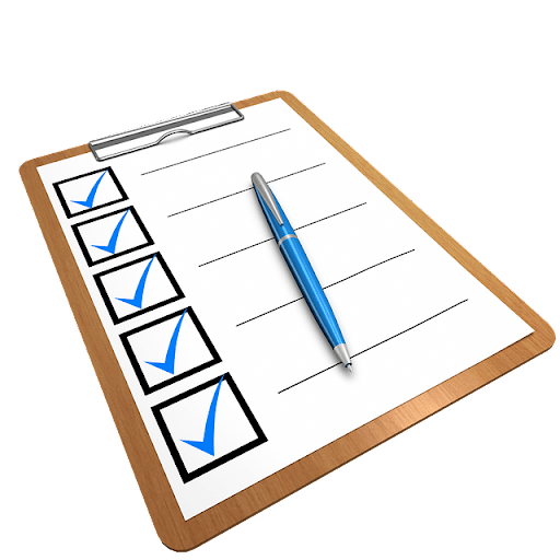 A clipboard with a checklist and a pen, symbolizing tasks, to-do lists, or assessments.