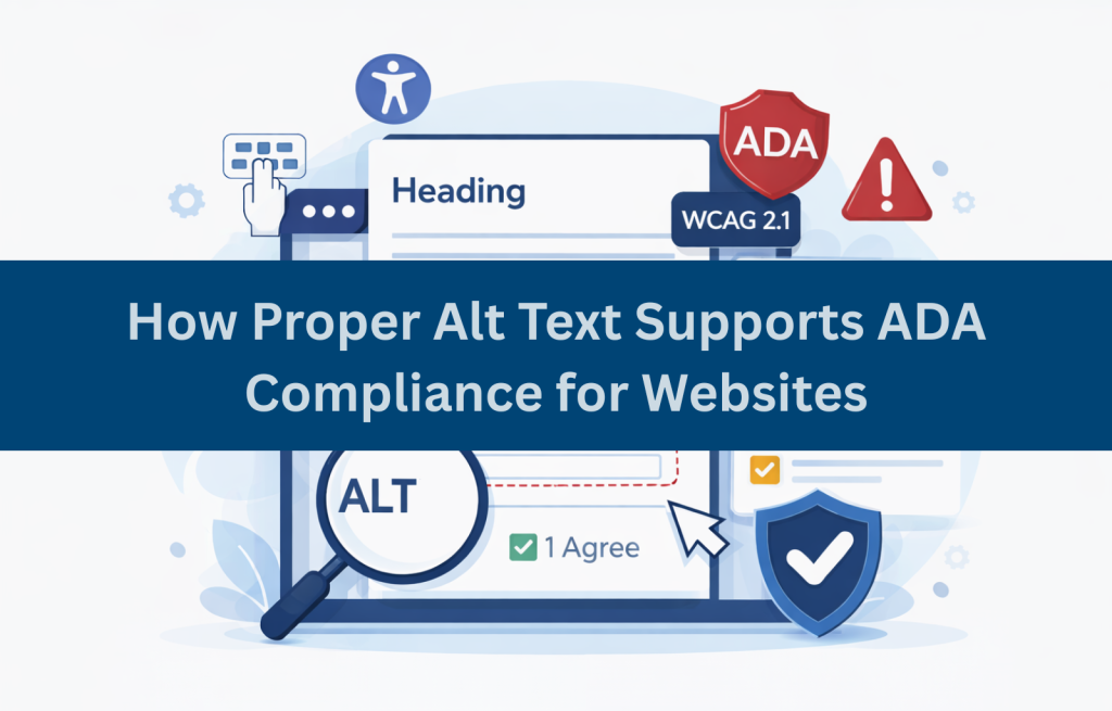 Illustration showing how proper alt text supports ADA website accessibility compliance